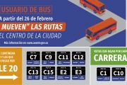 Se mueven rutas en el centro de la ciudad